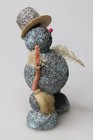 Vintage Putz Cardboard Snowman In Hat Christmas Tree Ornament Japan