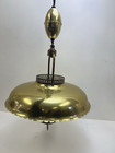 Vintage Pull Down Light Fixture Round Gold Mid Century Modern Kitchen Lamp Swag