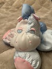 Vintage Fisher Price Puffalump Blue And Pink Pony Horse Striped Stars Plush 90s