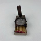 Vintage Tin Matchbox   Candle Holder- Antique Tinder Box Candle Holder