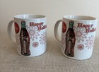 Coca Cola Santa And Coke Bottle Vintage Coffee Mugs Cups Happy Holidays Set Of 2