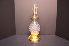 Waterford Crystal   Brass Alana Diamond Cut Ginger Jar Table Lamp No Shade