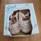 Pink Mrs  Day s Ideal Baby Ruffle Crib Shoes In Original Box Vintage 1950