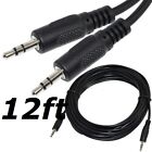 New 12ft 3 5mm Audio Stereo Headphone Male To Male Plastic Cable 12 Ft