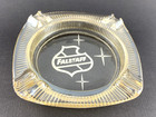 Falstaff  beer  Ashtray   Glass   Yellow clear   White Logo   Vintage