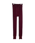 Winter Leggings Warm Tight One Size Burgundy Thermal  Stretch Fleece Lined Thick