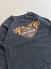 Kids 2000s Harley-davidson Flame Logo Long Sleeve Shirt