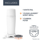 Diaper Genie Complete Diaper Pail  white      Includes 1 Refill  holds 270 Newborn