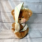 Fisher Price Sleepy Teddy Beddy Bear 1401 Plush Striped Pajamas 1985 Vintage