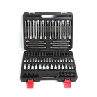 107pcs 1 4  3 8  1 2  Drive Bit Socket Set  Sae   Metric Torx Hex Bit Tools Set