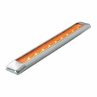 Led Light Bar Ultra Thin Amber 12 Leds Amber Lens Chrome Bezel 10 25  Gg 75970