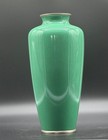 Japanese Beautiful Cloisonne Green Floral Vase