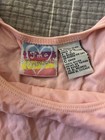 Vtg Girls Dance Gymnastics Costume Leotard Pink Shoulder Ribbons Flower Small