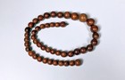 70s Vintage Hawaiian Koa Wood Choker Necklace 20  10-15mm Bead From Maui Vnc