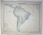 South America 1872 Heinrich Kiepert On Linen Handatlas 40 Antique Map 19x24