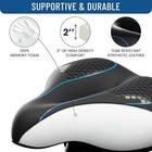 Everlasting Comfort Saddle Wide Bike Seat Black   Blue Comfortable Memory Foam
