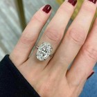 4 5ct Oval Cut Real Vvs Moissanite Women s Engagement Ring 14k White Gold Plated