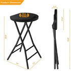 2pcs 24 Inch Tall Folding Bar Stool W  Handle Portable Cushion Bar Seat 550lbs