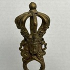 Vintage Tibetan Buddhist Bronze Bell With Vajra Handle 8 5   