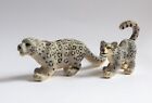 Safari Ltd Snow Leopard And Cub Figure Set - 2000 Vintage Wildlife Toy Animals