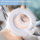 15x Magnifying Floor Lamp With Rolling Base   Dimmable Led Light