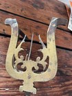 Antique Brass   Iron Wood Handled Fireplace Trivet Stand