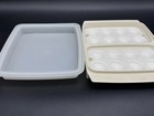 4 Piece Beige Tupperware Deviled Egg Keeper Taker Container  723  665 Lid  722