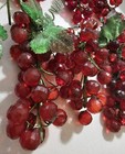 5 Vintage Red Faceted Lucite Bead Acrylic  Clusters Grapes  2 Sets Available 