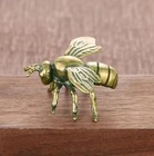1pc Solid Brass Bee Figurine Antique Copper Desk Decor Collectible Gift - New 