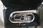 Euphonium 4 Valve Of Pure Brass In Silver Chrome Polish case Box  Free Shipping