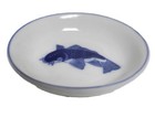 Chao-an  White Jade Porcelain 3 75in  Dipping Sauce Blue Fish  set Of 6 
