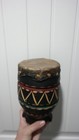 Vintage Decorative African Wooden Drum With Handcrafted Design Instrument 