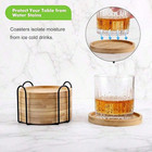 6pcs Wooden Coasters For Coffee Table Decor Coffee Cup Mat Drinks Holder Coaster