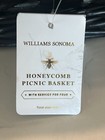Nwt Williams Sonoma Black Willow Honeycomb Picnic Basket For 4 Gold Utensils