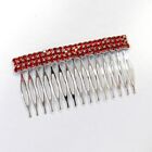 Silver Plated Red Rhinestone Crystal Hair Comb Wedding Evening Holiday Party