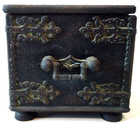 Vtg Antique Bronze Casket Gothic Iron Art Box Battle Of Lyndanisse Ornate App