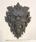 Vintage Heavy Large Cast Iron Neptune Poseidon Mask Face Wall Door Decor Plaque