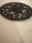Vintage Metal Cast Iron Round Kitchen Trivet Footed 7 
