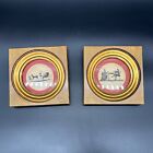 Vintage Silhouette Pictures Art Set Of 2 Wooden Gold Frames 1950s Wall Hangings