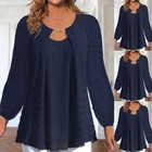 Plus Size     Women Loose Long Sleeve T-shirt Casual Tunic Tops Blouse Pullover