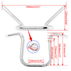 8-14    Rise 1   Round Ape Hanger Handlebars Fit Harley No Knurl   No Wiring Holes