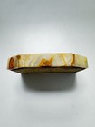 Vintage Mcm Carved Polished Onyx Marble Natural Stone 2 Slot Ashtray 6 75     5 
