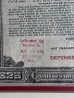  25 United States War Savings Bond - 1942 - Series E 10 Year Bond - World War Ii