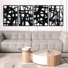 Black Metal Wall Art Panels Set Of 4 Modern Geometric Wall Decor
