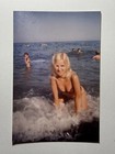 2000s Pretty Attractive Young Blonde Woman Beach Swimwear Photo Snapshot