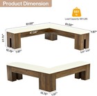L-shaped Bench With Cushion 61-inch Farmhouse Corner Dining Bench For Kitchen