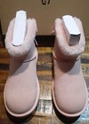 Womens Ugg Mini Bailey Mixed Bow Beige  Blush Suede Sheepskin Boots Sz 9 New Box