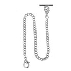 Silver Plated Pocket Watch Chain 14  Albert T-bar Lobster Clasp Vest Link