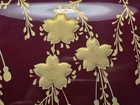 Japanese Red Lacquered Jewelry Music Box Gold Maki-e Cherry Blossoms Felt Inside