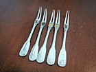 Rare Set 5 Vendome   Arcantia Christofle Silverplate 6 3 4  Snail escargo Forks